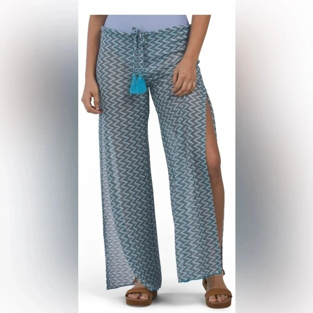 BECCA Crochet Pants Cover - Up Color Agua Size M